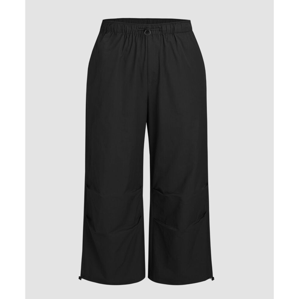 Cider Solid Drawstring Mid Waist Parachute Pants … - image 2